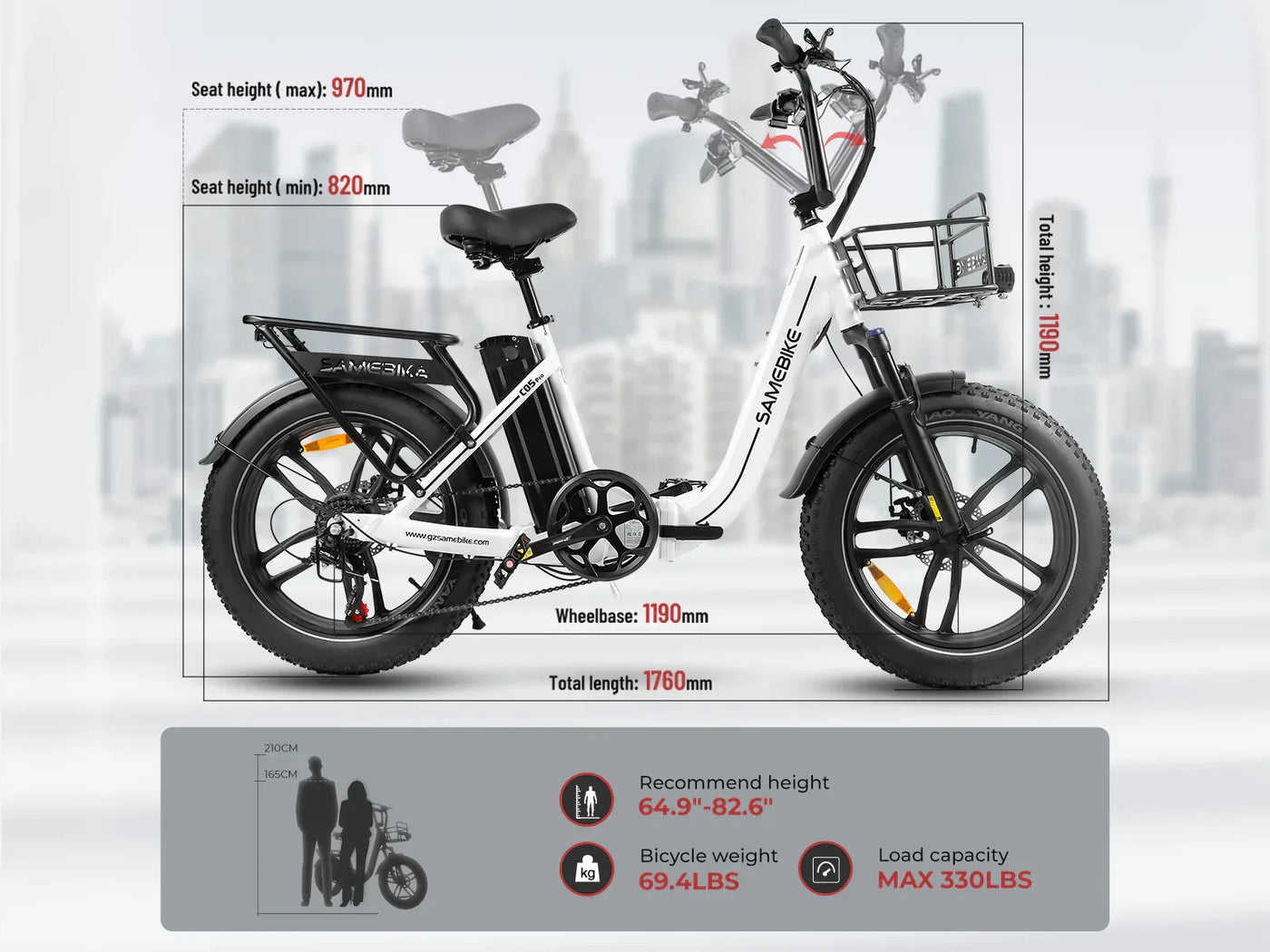 Samebike C05 Pro Electric Bike - UK